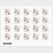 Abstracte Geometrische Moderne Minimalistische Lij Vierkante Sticker (Vel)