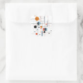 Abstracte Geometrische Moderne Minimalistische Lij Vierkante Sticker (Tas)