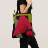 Abstracte geometrische moderne vormen driehoekscir tote bag (Dichtbij)