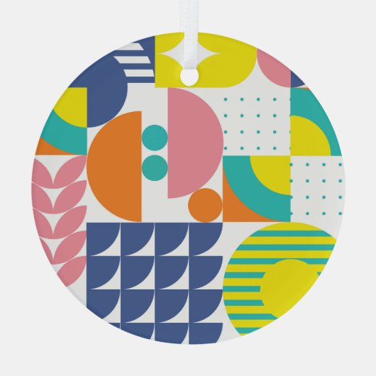 Abstracte geometrische, moderne vormen. glas ornament (Achterkant)