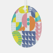 Abstracte geometrische, moderne  vormen. glas ornament (Voorkant links)