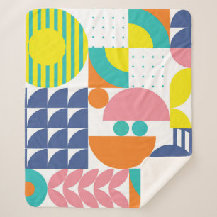Abstracte geometrische, moderne  vormen. sherpa deken