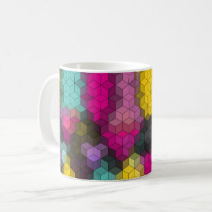 Abstracte geometrische moderne zeshoekige vormen m koffiemok