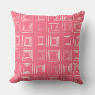 abstracte geometrische modieuze sixties roze buitenkussen