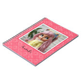 abstracte geometrische modieuze sixties roze notitieboek (Linkerzijde)