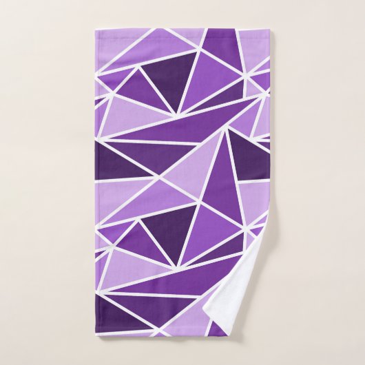 Abstracte Geometrische Monochrome Paarse Bad Handdoek (Handdoek)