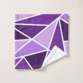 Abstracte Geometrische Monochrome Paarse Bad Handdoek (Wasdoekje)