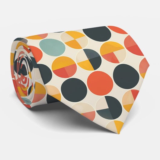 Abstracte geometrische multi-kleur aangepaste das (Opgerold)