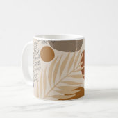 Abstracte geometrische, natuurlijke vormen in een koffiemok (Voorkant links)