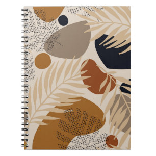 Abstracte geometrische, natuurlijke vormen in een notitieboek