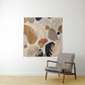 Abstracte geometrische, natuurlijke vormen in een  wandkleed (In Situ (horizontaal))