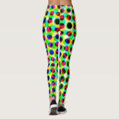Abstracte Geometrische Neon Kleur Groene Cirkels S Leggings (Achterkant)