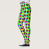 Abstracte Geometrische Neon Kleur Groene Cirkels S Leggings (Links)