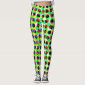 Abstracte Geometrische Neon Kleur Groene Cirkels S Leggings (Voorkant)