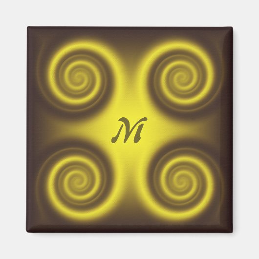 Abstracte geometrische neontextuur. Monogram Magneet (Voorkant)