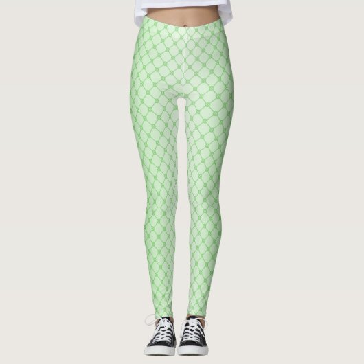 Abstracte geometrische netwerken van groene lijnen leggings (Voorkant)