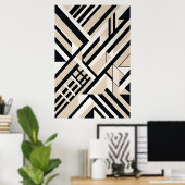Abstracte Geometrische Neutrale 3D-Lagen Poster (Thuiskantoor)