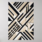 Abstracte Geometrische Neutrale 3D-Lagen Poster (Voorkant)