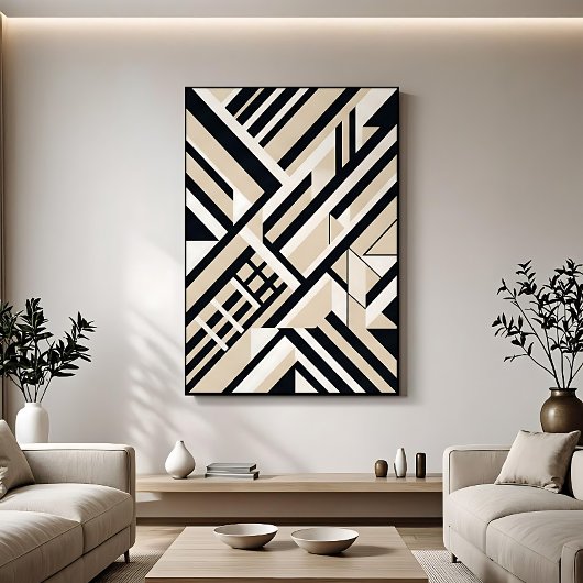 Abstracte Geometrische Neutrale 3D-Lagen Poster