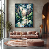 Abstracte geometrische New Yorkse skyline Standbee Canvas Afdruk