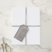Abstracte geometrische Nieuwjaarskaart - Grijs Cadeaulabel (Met Touw)