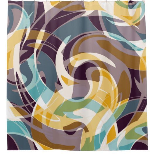 Abstracte geometrische objecten graffiti grunge ef douchegordijn (Voorkant)