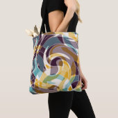 Abstracte geometrische objecten graffiti grunge ef tote bag (Dichtbij)