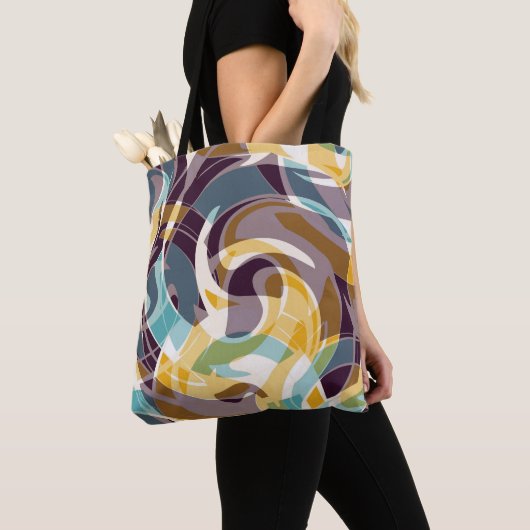 Abstracte geometrische objecten graffiti grunge ef tote bag (Dichtbij)