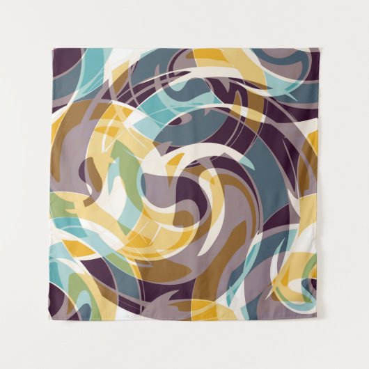 Abstracte geometrische objecten graffiti grunge ef wandkleed (Voorkant (horizontaal))