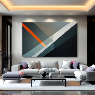 Abstracte geometrische oranje accent poster