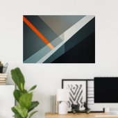 Abstracte geometrische oranje accent poster (Thuiskantoor)