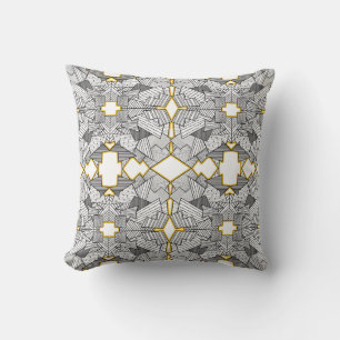 Abstracte geometrische overlap Silver en Gold Kussen