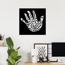 abstracte geometrische palmhand poster