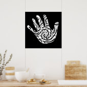 abstracte geometrische palmhand poster (Keuken)
