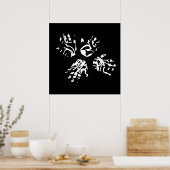 abstracte geometrische palmhanden poster (Keuken)