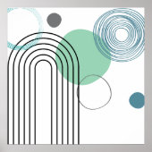 Abstracte geometrische pastel van het midden van d poster (Voorkant)