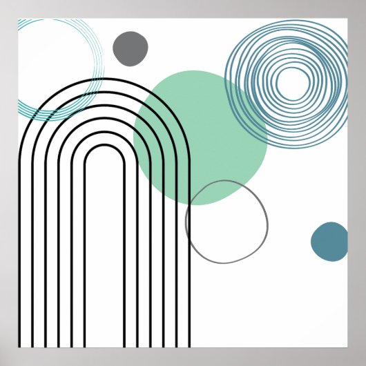 Abstracte geometrische pastel van het midden van d poster (Voorkant)