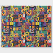 Abstracte geometrische patchwork Afro-Amerikaanse Cadeaupapier (Vlak)