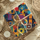 Abstracte geometrische patchwork Afro-Amerikaanse  Cadeaupapier