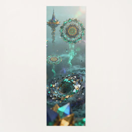 Abstracte geometrische patronen evolueren in een s yogamat