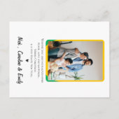 Abstracte geometrische patroonfoto Vrolijk kerstfe Briefkaart (Achterkant)