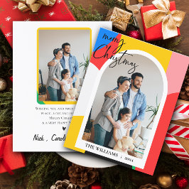 Abstracte geometrische patroonfoto Vrolijk kerstfe Briefkaart