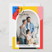 Abstracte geometrische patroonfoto Vrolijk kerstfe Feestdagenkaart (Voorkant)