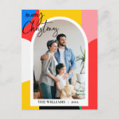 Abstracte geometrische patroonfoto Vrolijk kerstfe Feestdagenkaart (Voorkant)