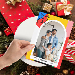 Abstracte geometrische patroonfoto Vrolijk kerstfe Feestdagenkaart