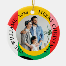 Abstracte geometrische patroonfoto Vrolijk kerstfe Keramisch Ornament