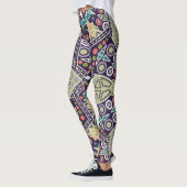 Abstracte geometrische patroonleggings leggings (Links)