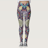 Abstracte geometrische patroonleggings leggings (Voorkant)