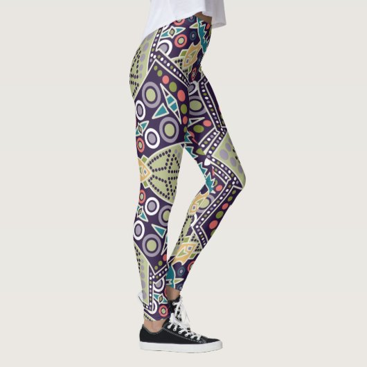 Abstracte geometrische patroonleggings leggings (Rechts)