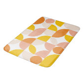 Abstracte geometrische patroonperzik Oranje geel Badmat (Gekanteld)
